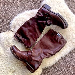 Frye Brown 77605 Veronica Slouch Leather Boots (Size 8)
